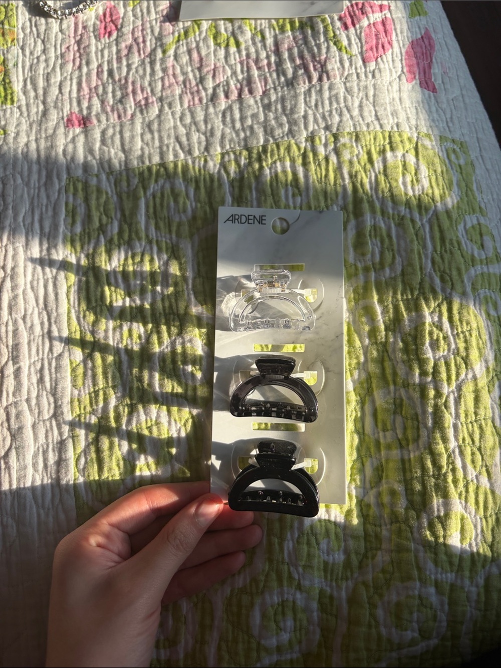 Ardene Kids 3-Pack Hair Claw Clips - Clear and Black